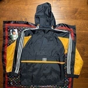 Imported Vintage 80s Adidas Windbreaker Jacket Double Graphic Logo 3 Stripes